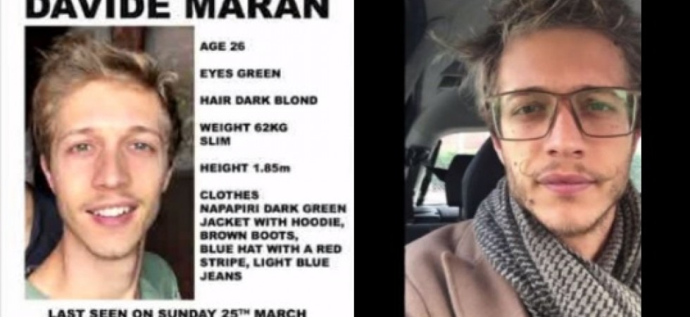 Davide Maran è scomparso il 25 marzo a Lubiana, avvistato anche a Belluno